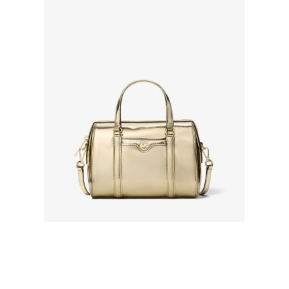Michael Kors Jet Set Small Metallic convertible crossbody bag in pale gold
